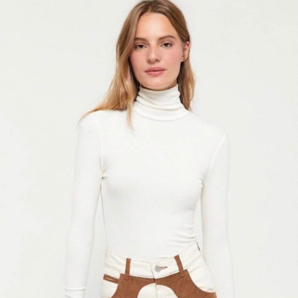 Urban Outfitters Eloise Turtleneck Top White XS